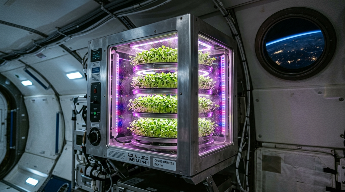 ORCA growing chamber inside commercial space station